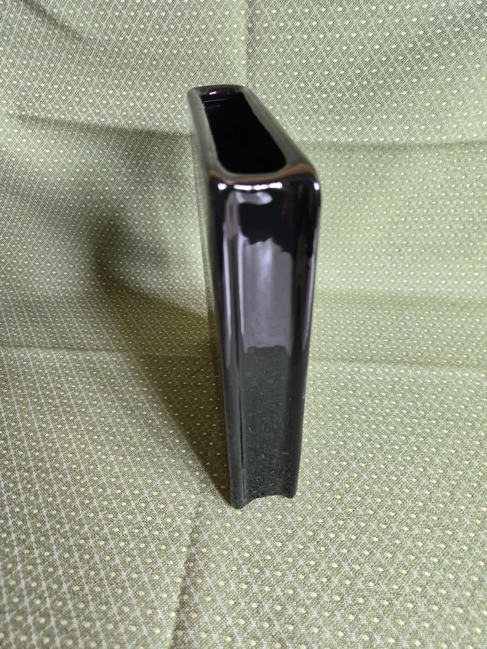 Book Vase - Glossy Black Square Ceramic